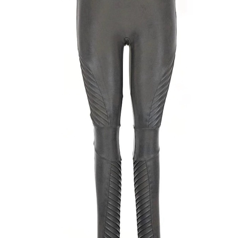 SPANX Charcoal Faux Leather Leggings size M